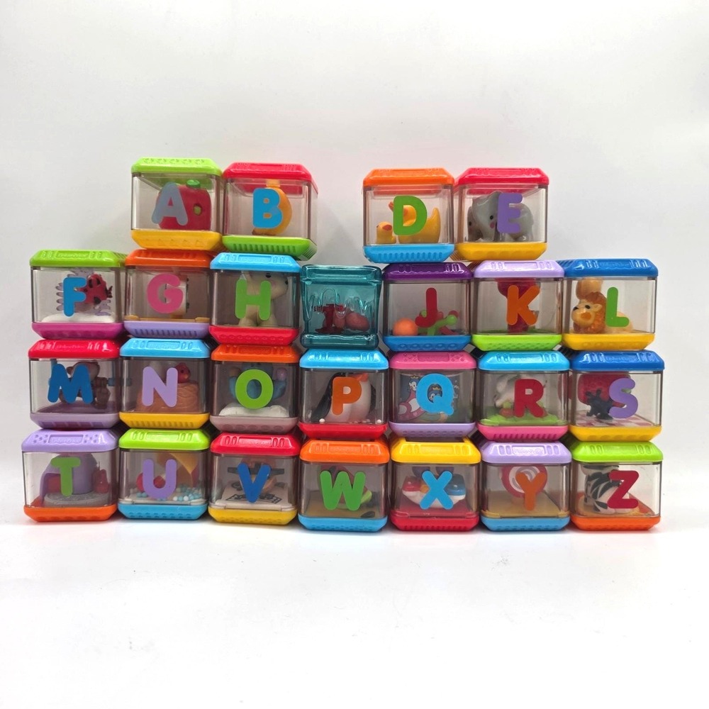 Fisher Price Peek-a-Blocks Alphabet Multicolor Blocks 24 pc Set Incomplete